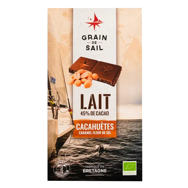 GRAIN DE SAIL TABLETTE LAIT CACAHUETES CARAMEL FLEUR DE SEL 100GR