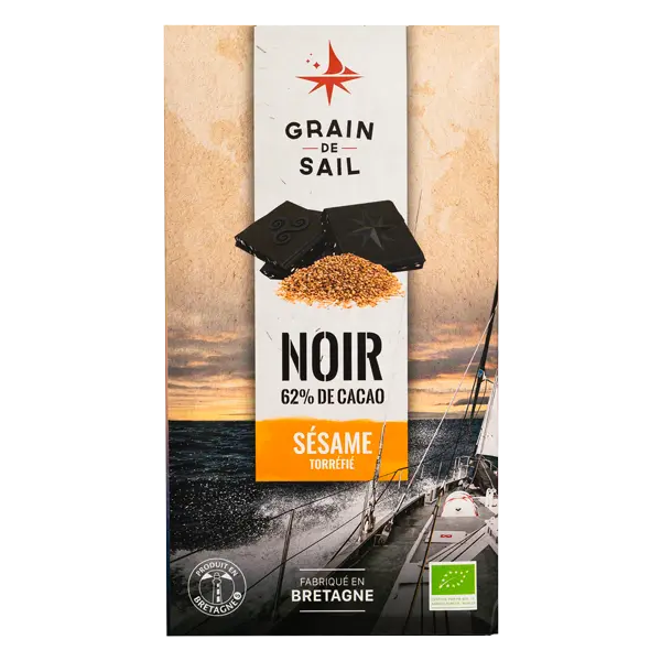 GRAIN DE SAIL TABLETTE NOIR 62% SESAME TORREFIE  100GR