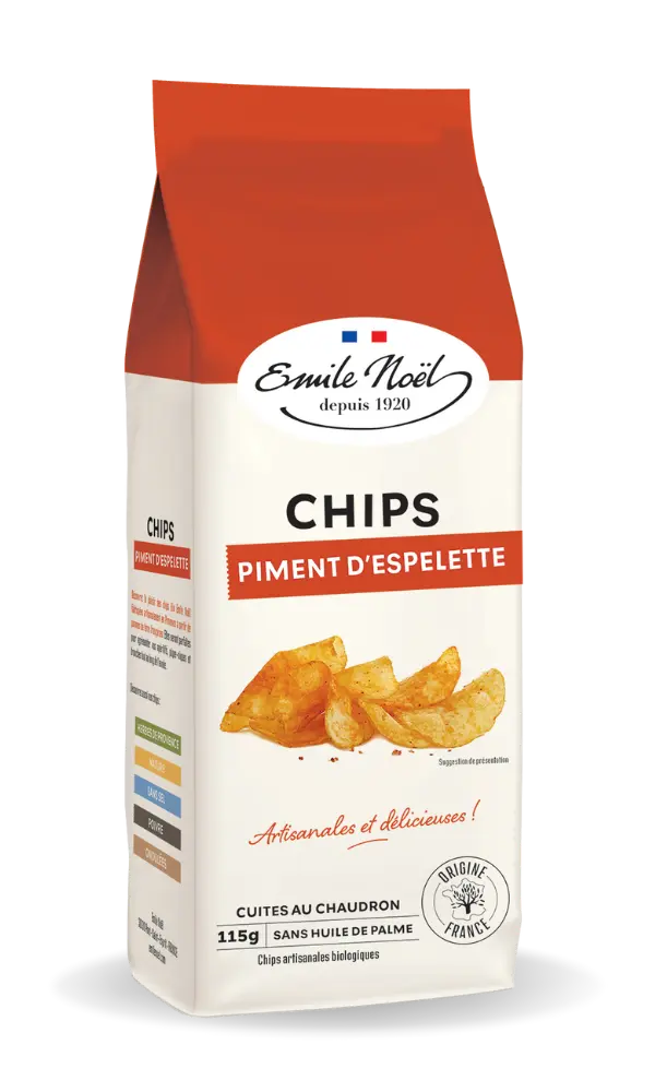 CHIPS EN PIMENT D ESPELETTE  -  115 GR 
