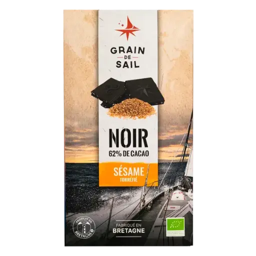 GRAIN DE SAIL TABLETTE NOIR 62% SESAME TORREFIE  100GR