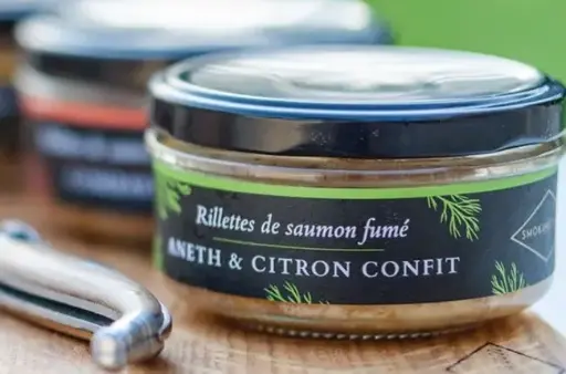 RILLETTES DE SAUMON FUME ANETH & CITRON CONFIT 100G